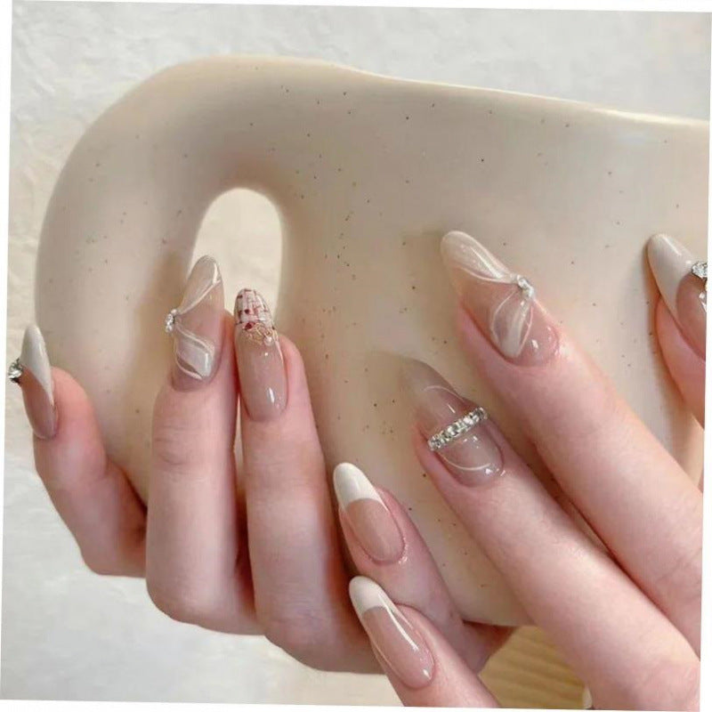 Pearl Press-On Nails – Elegant Almond Shape